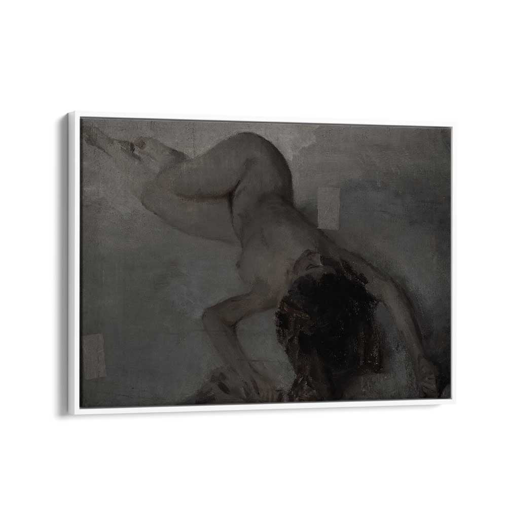 Whispers In White Gothic Wall Art Prints in White Floater Frame