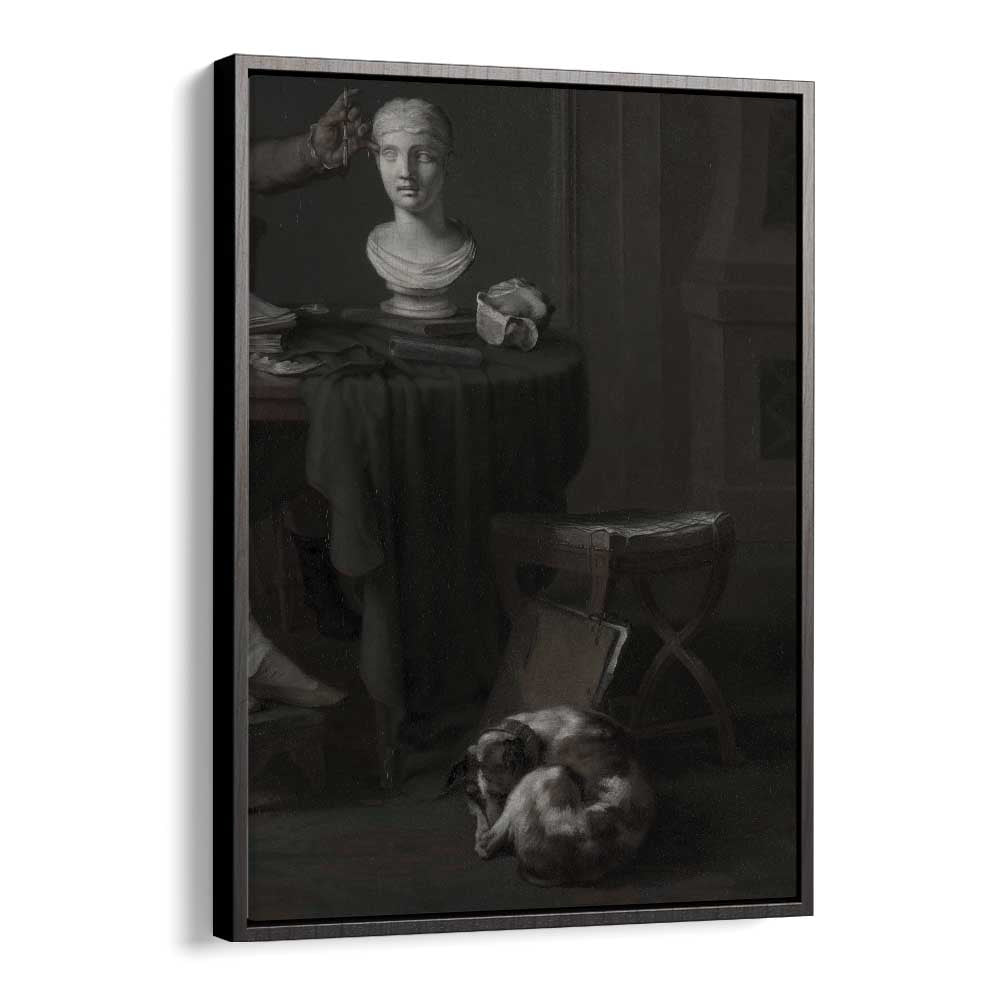 Whispers Of Stone Gothic Wall Art Prints in Black Floater Frame