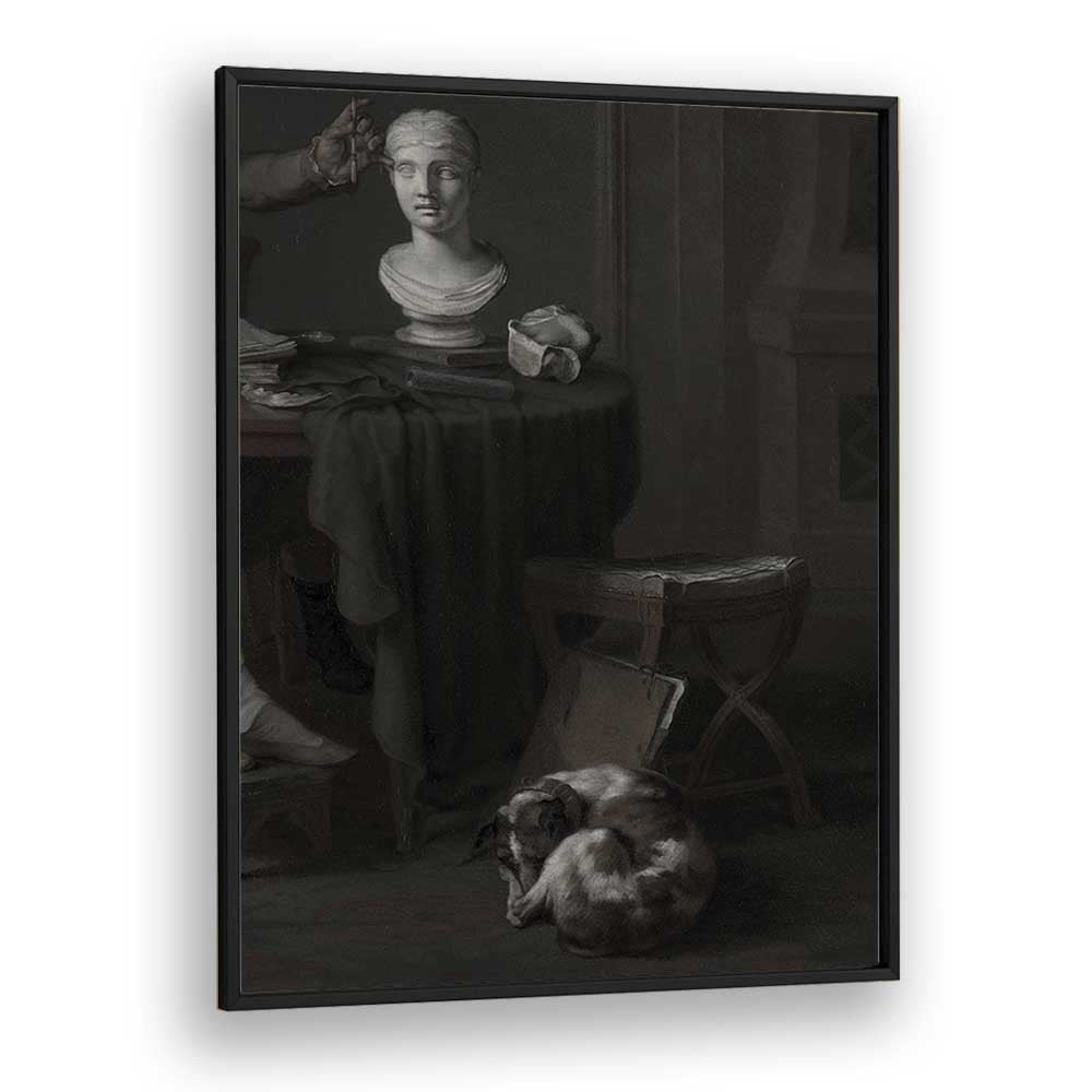 Whispers Of Stone Gothic Wall Art Prints in Black Plain Frame