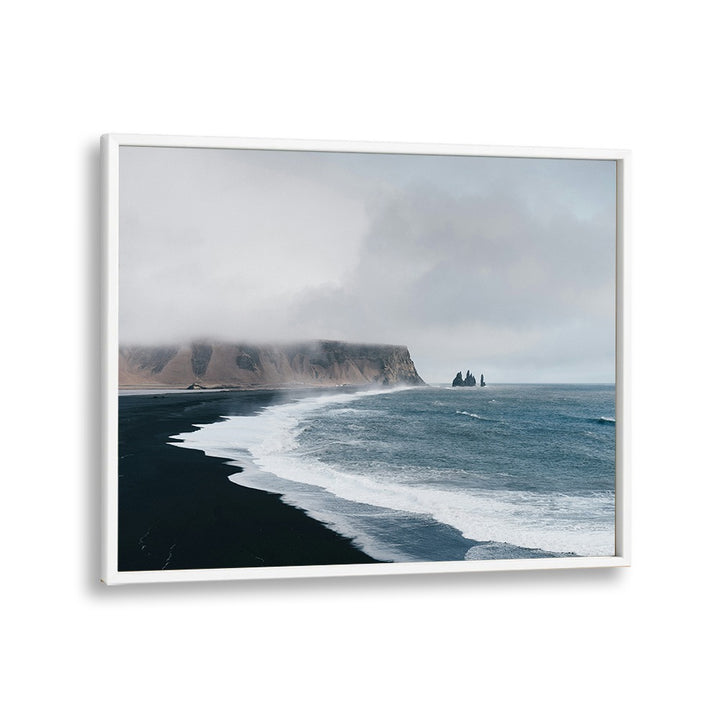 White Crest Cadence Beach Prints Coastal Wall Art in White Plain Frame