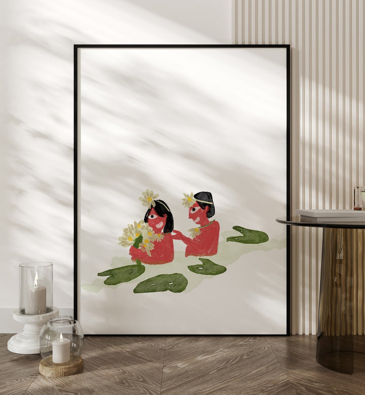 White Lillies framed art for home decor