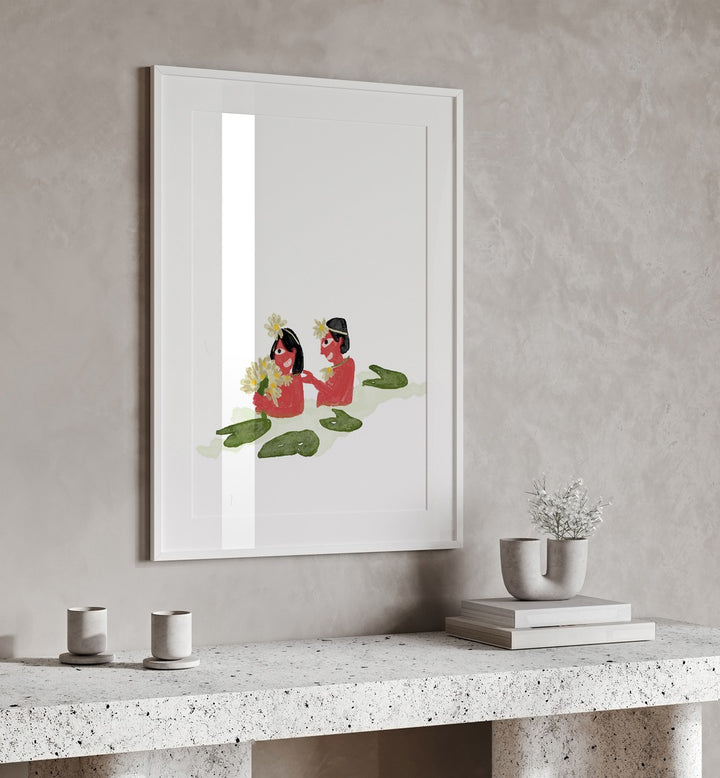 White Lillies framed art for home decor