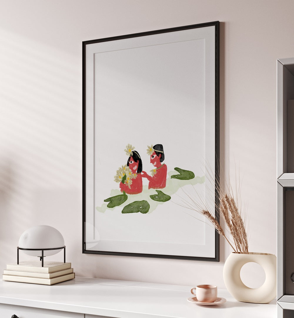 White Lillies framed art for home decor