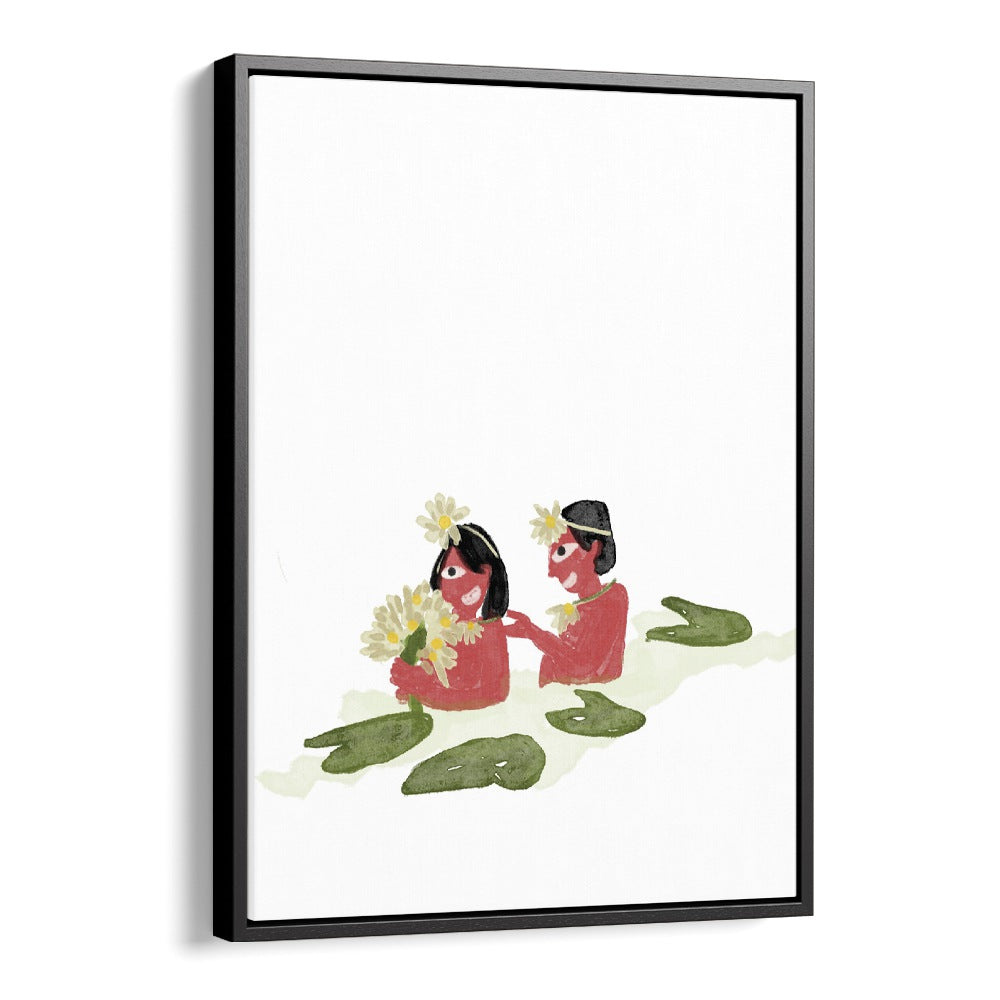 White Lillies framed illustration