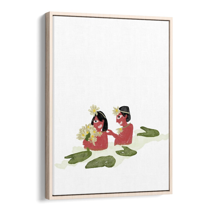 White Lillies framed illustration