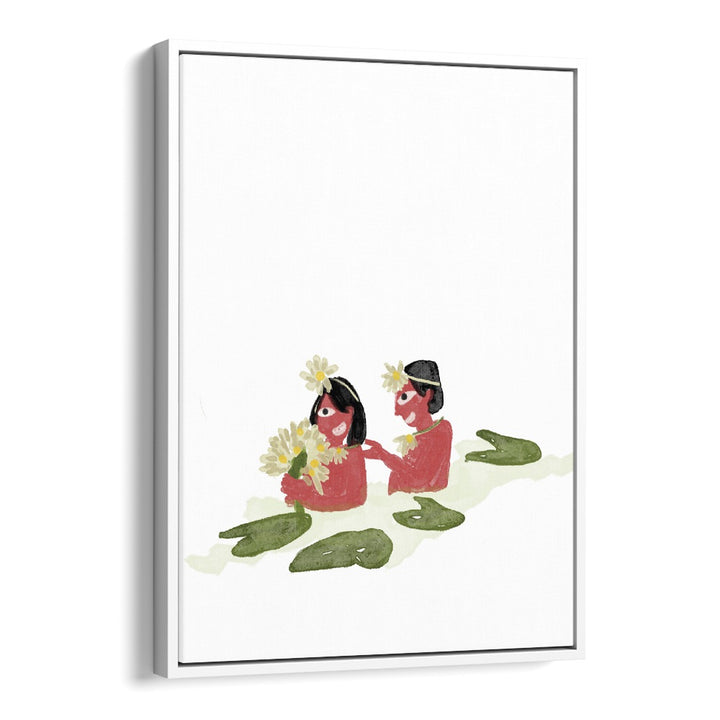 White Lillies framed illustration