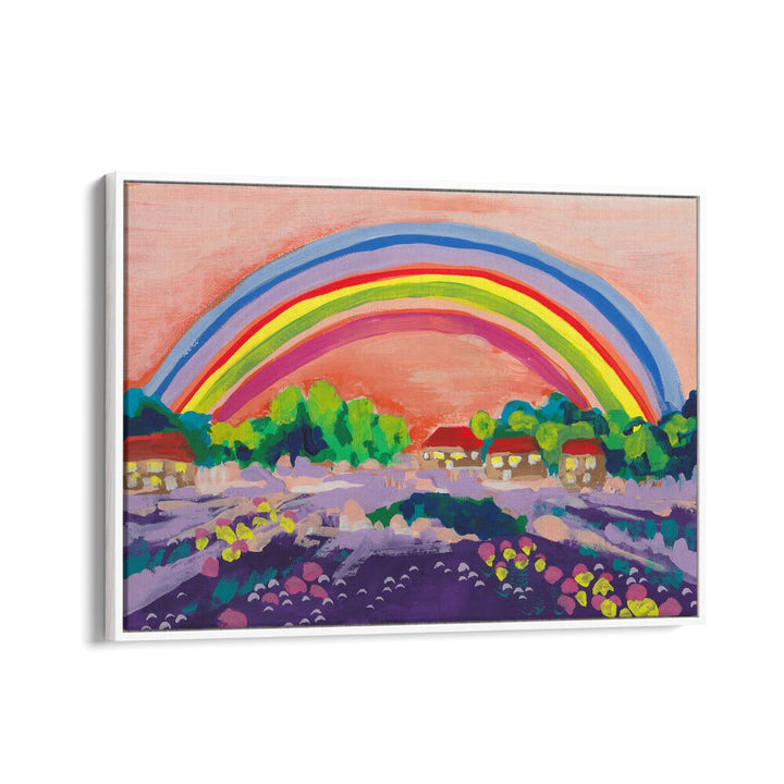 kids painting - COUNTRYSIDE RAINBOW ON ORANGE II BY ANIA ZWARA by Asianmonk