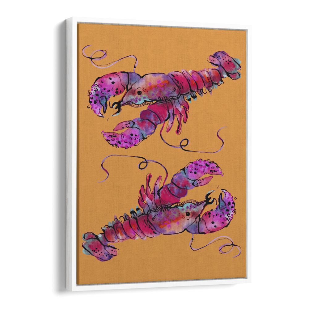 Quotes painting - LOBSTERS ON ORANGE BY ANIA ZWARA by Asianmonk