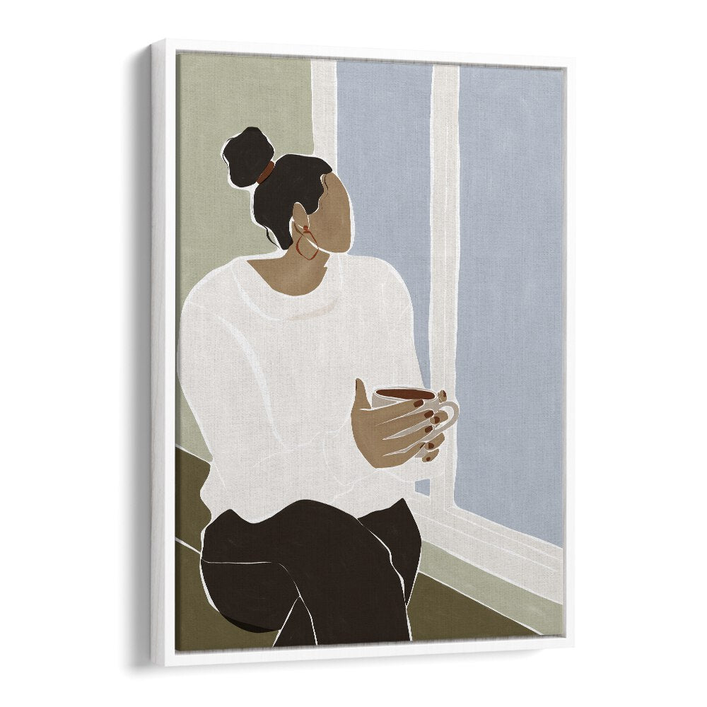 WOMAN ENJOYING A CUP OF TEA ART PRINT