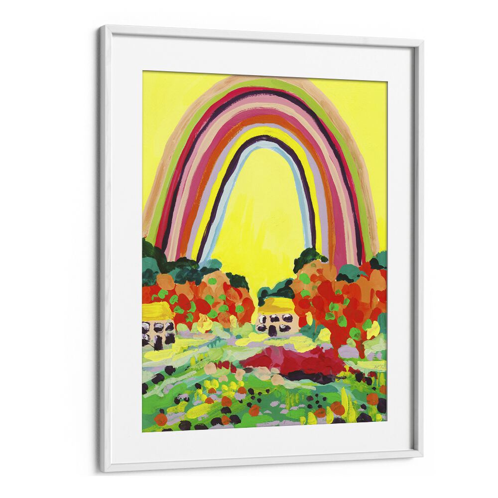 Quotes painting - COUNTRYSIDE RAINBOW ON YELLOW BY ANIA ZWARA by Asianmonk