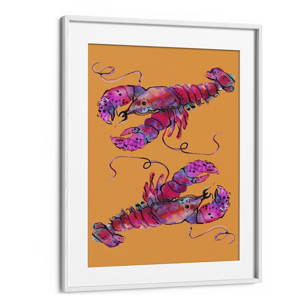 Quotes painting - LOBSTERS ON ORANGE BY ANIA ZWARA by Asianmonk