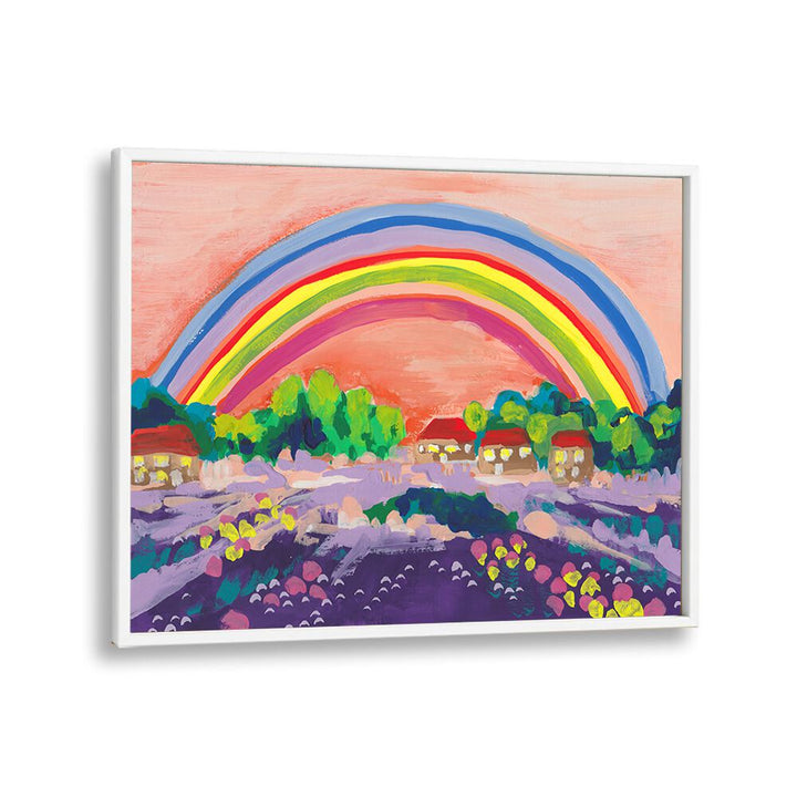 kids painting - COUNTRYSIDE RAINBOW ON ORANGE II BY ANIA ZWARA by Asianmonk