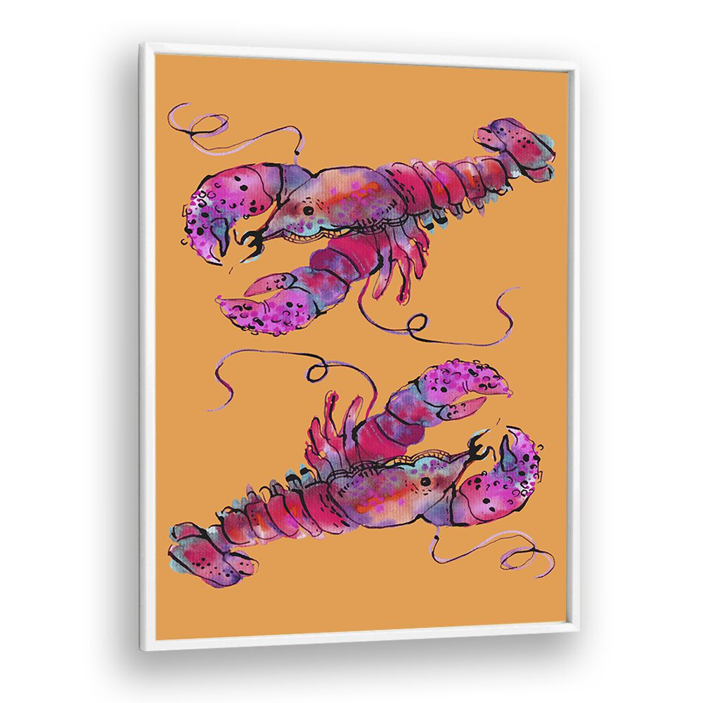 Quotes painting - LOBSTERS ON ORANGE BY ANIA ZWARA by Asianmonk