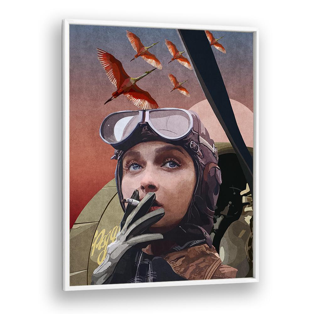 kitchen painting - WOMAN PILOT SMOKE BY EMEL TUNABOYLU by Asianmonk