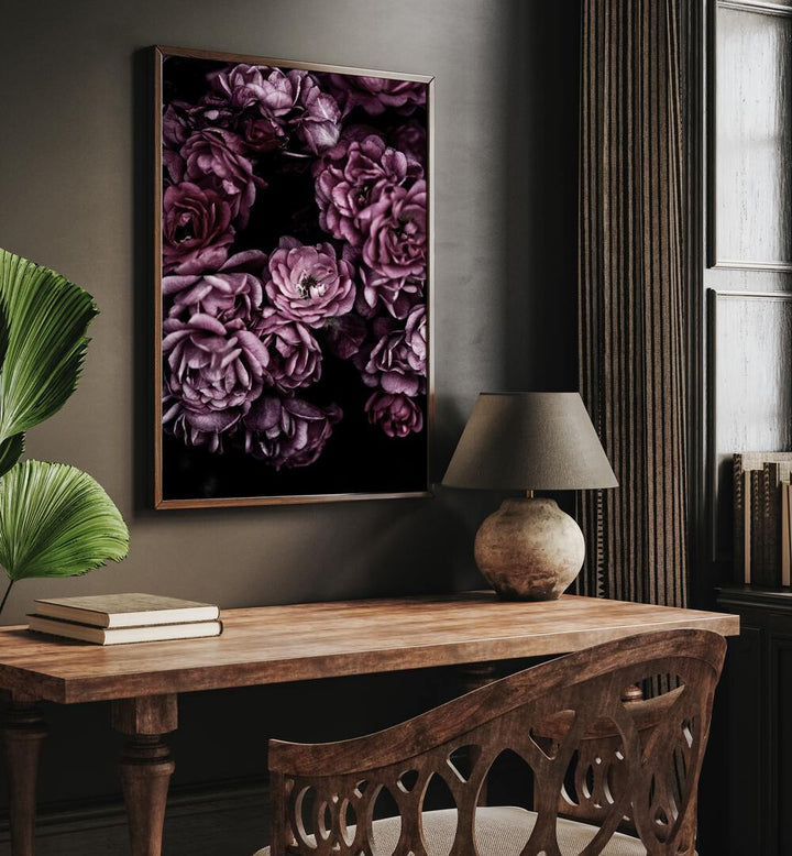 Wild Roses By Mareike Böhmer Abstract Art Abstract Paintings in Dark Wood Plain Frame Wild Roses By Mareike Böhmer Abstract Art Abstract Paintings in Oak Wood Plain Frame
placed on a Brown Colored Wall near a Study Table in the Drawing Room