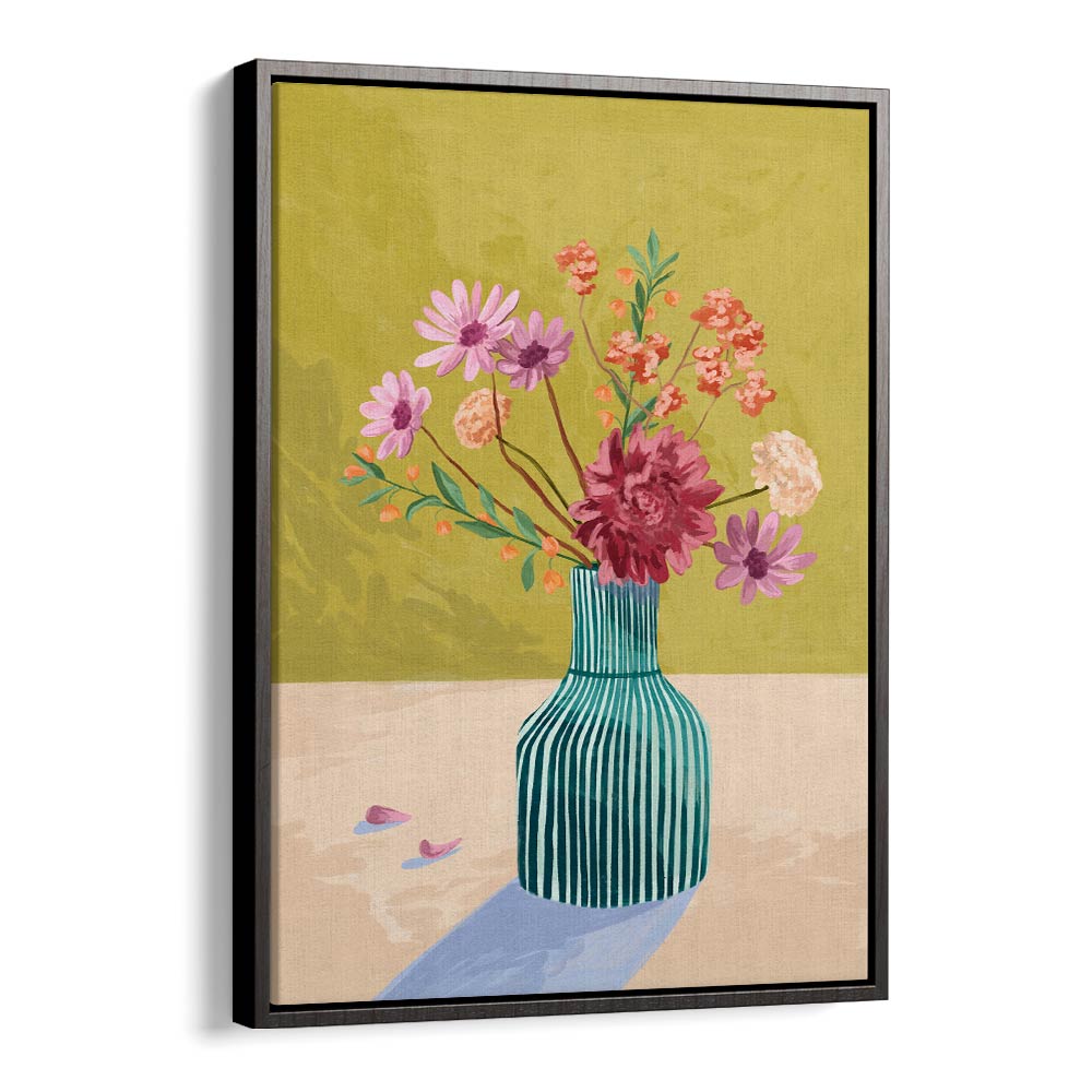 Wilderflowers By Goed Blauw Botanical Art Prints in Black Floater Frame