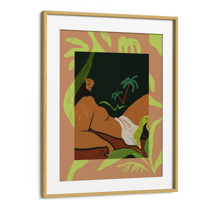 Window By Arty Guava Wall Art Prints in Oak Wood Frame With Mount