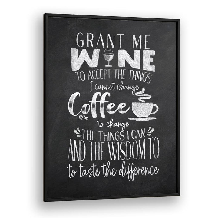 Wine And Coffee Bar Art Prints Cafe Posters in Black Plain Frame