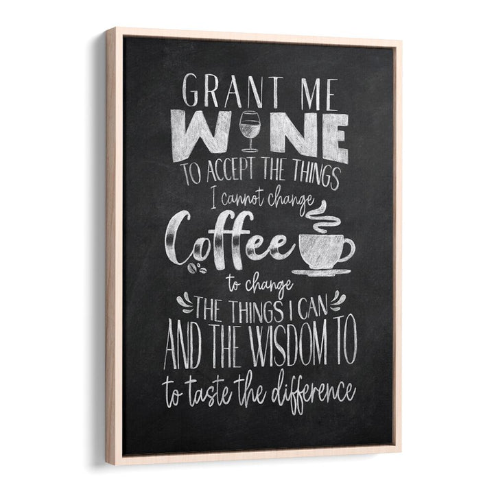 Wine And Coffee Bar Art Prints Cafe Posters in Oak Wood Floater Frame