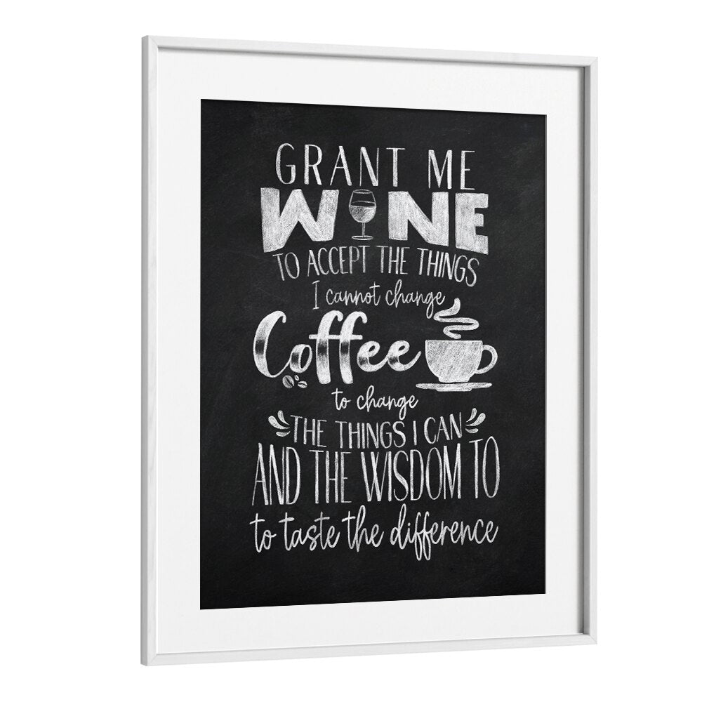 Wine And Coffee Bar Art Prints Cafe Posters in White Frame With Mount