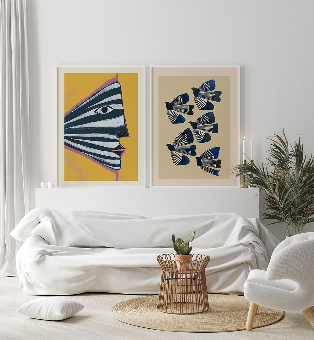 WINGS OF CONTRAST , SET OF 2 PAINTINGS