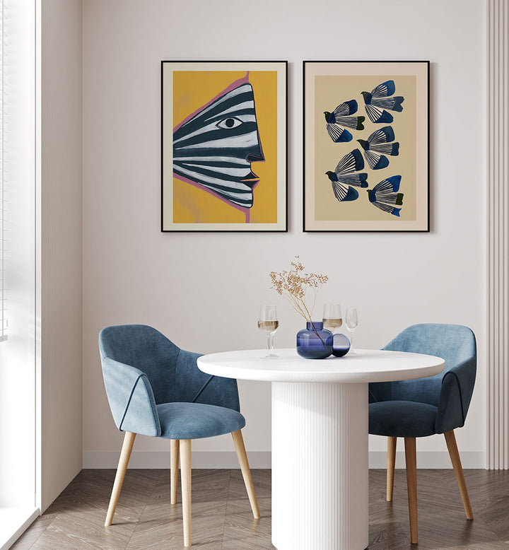 WINGS OF CONTRAST , SET OF 2 PAINTINGS