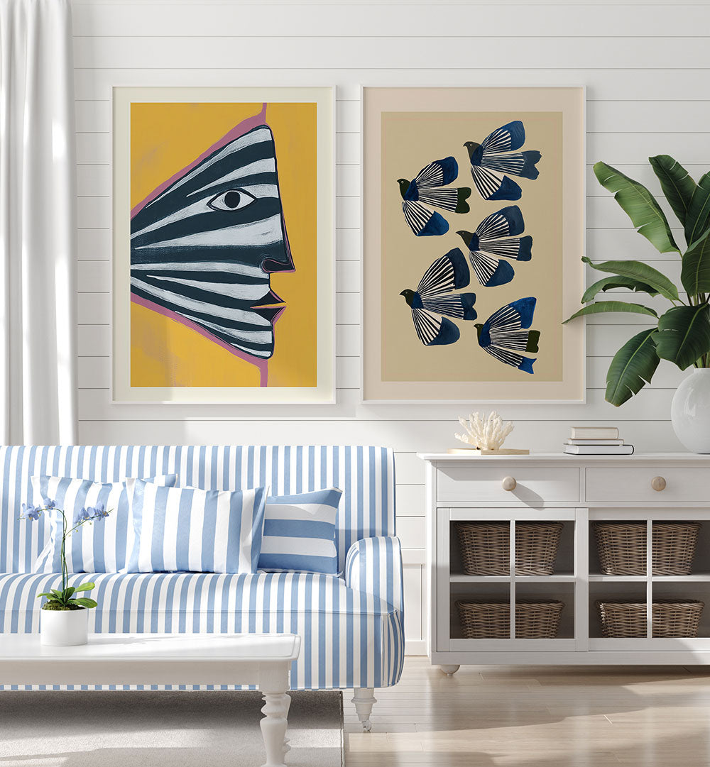 WINGS OF CONTRAST , SET OF 2 PAINTINGS