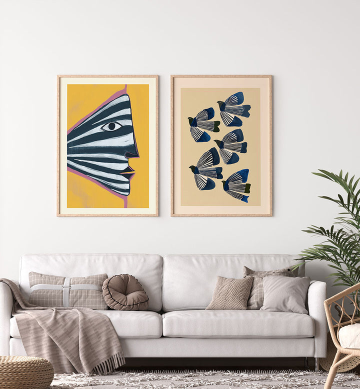 WINGS OF CONTRAST , SET OF 2 PAINTINGS