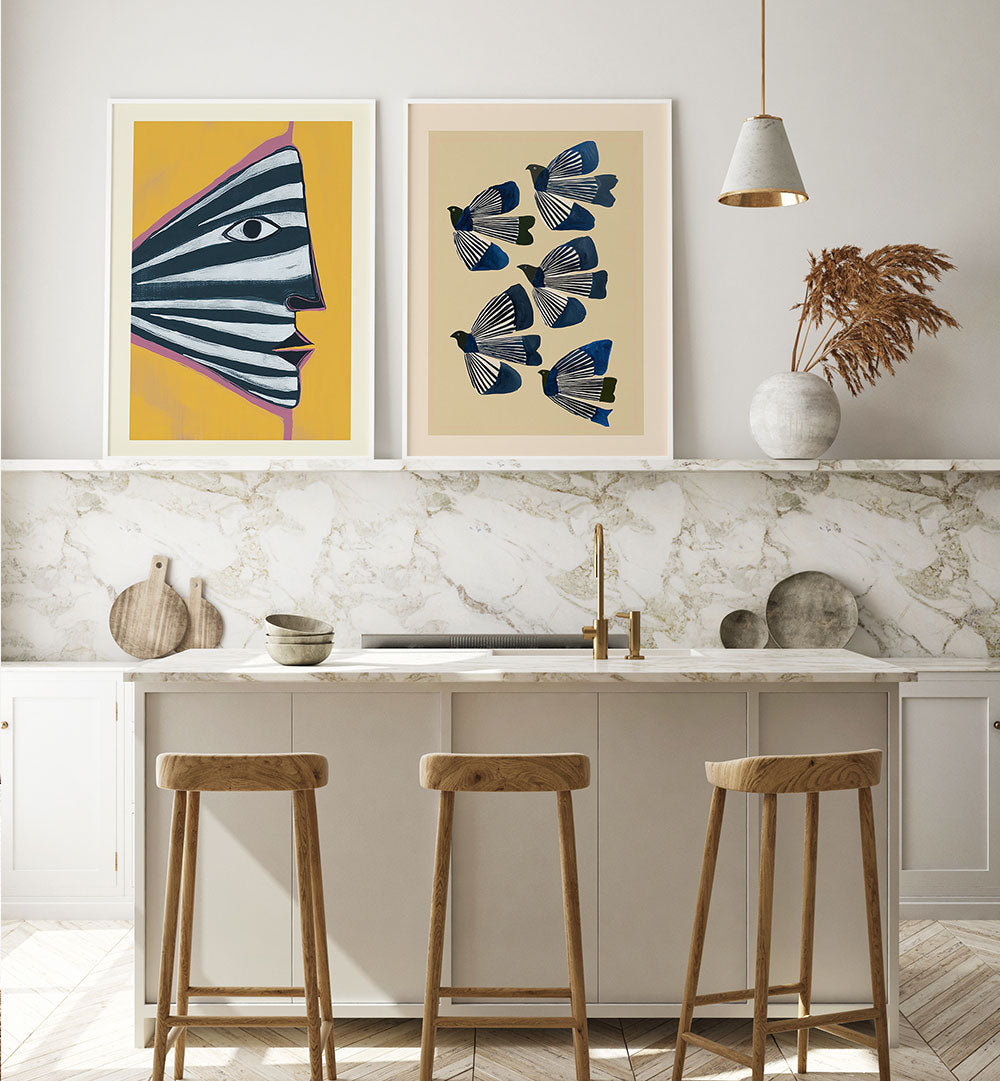 WINGS OF CONTRAST , SET OF 2 PAINTINGS