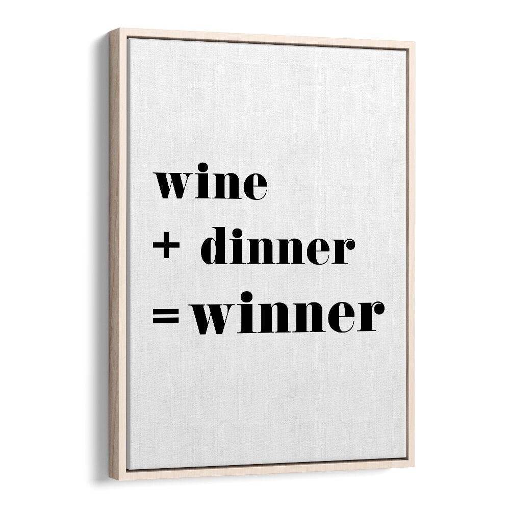 Winner By 1 X Studio Quotes And Typography Posters in Oak Wood Floater Frame