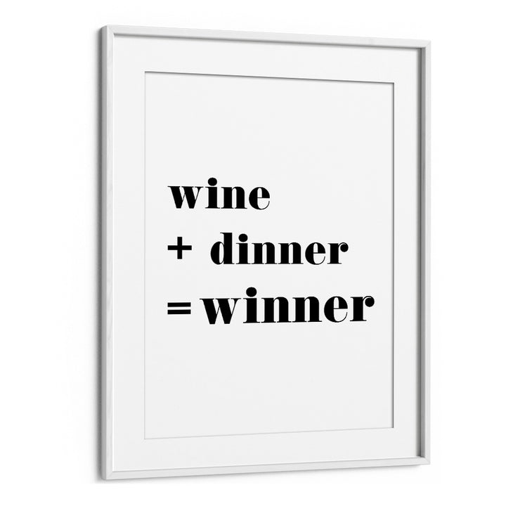 Winner By 1 X Studio Quotes And Typography Posters in White Frame With Mount