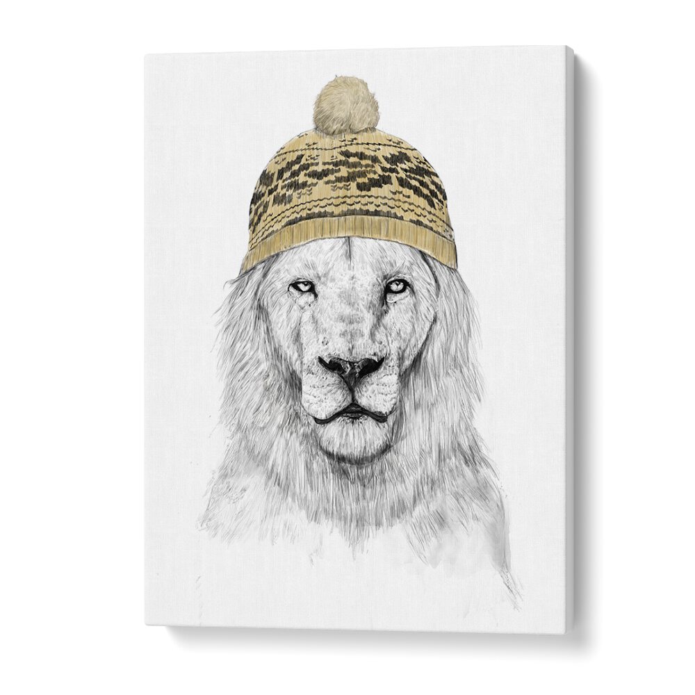 Winter Lion By Balazs Solti Kids Room Art in Gallery Wrap