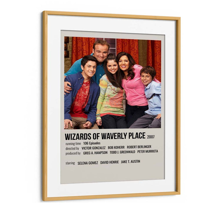 Wizards of Waverly Place 2007 Movie Posters in Oak Wood Frame With Mount