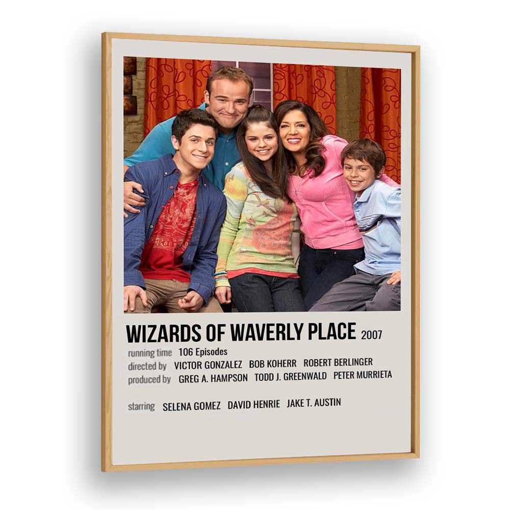 Wizards of Waverly Place 2007 Movie Posters in Oak Wood Plain Frame