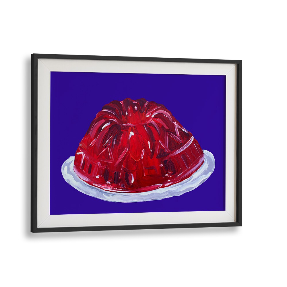 Wobbly Jelly by Alice Straker Cafe Art Prints Cafe Posters in Black Frame With Mount