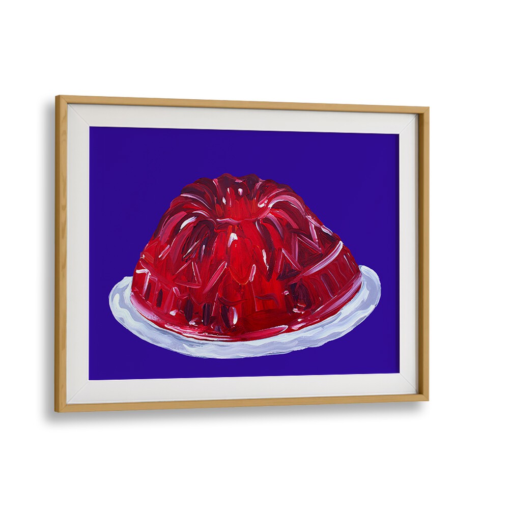 Wobbly Jelly by Alice Straker Cafe Art Prints Cafe Posters in Oak Wood Frame With Mount