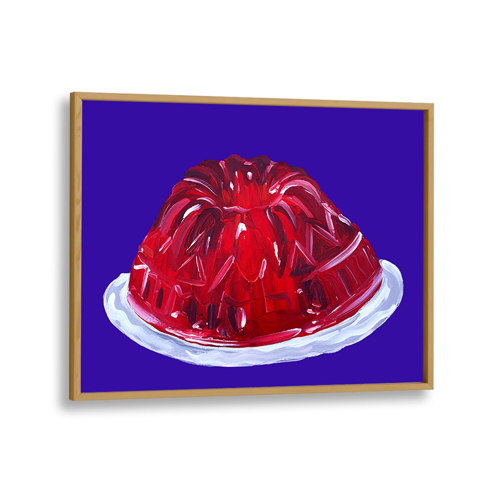 Wobbly Jelly by Alice Straker Cafe Art Prints Cafe Posters in Oak Wood Plain Frame