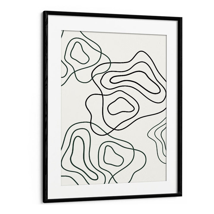 Wobbly Woo By Grishma Korjani Line Art Prints in Black Frame With Mount