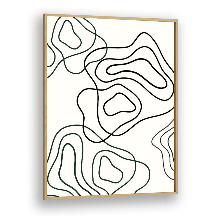 Wobbly Woo By Grishma Korjani Line Art Prints in Oak Wood Plain Frame