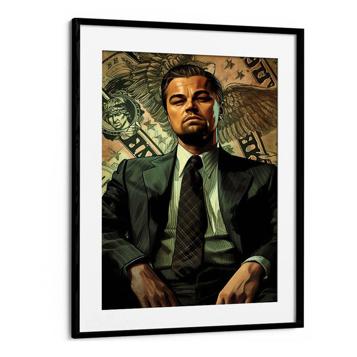 Wolf Of Wall Street Art I Movie Posters in Black Frame With Mount