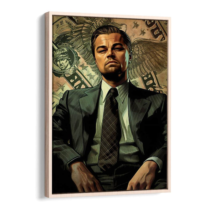 Wolf Of Wall Street Art I Movie Posters in Oak Wood Floater Frame