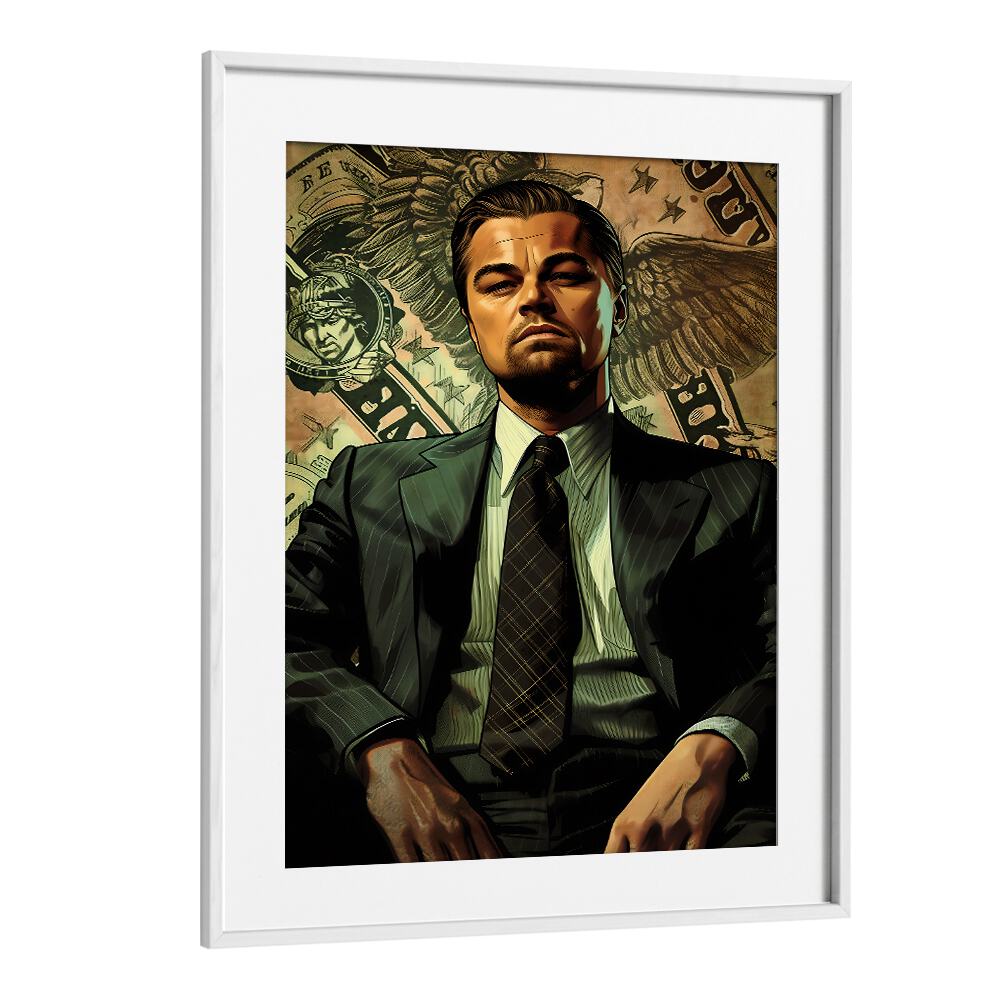 Wolf Of Wall Street Art I Movie Posters in White Frame With Mount