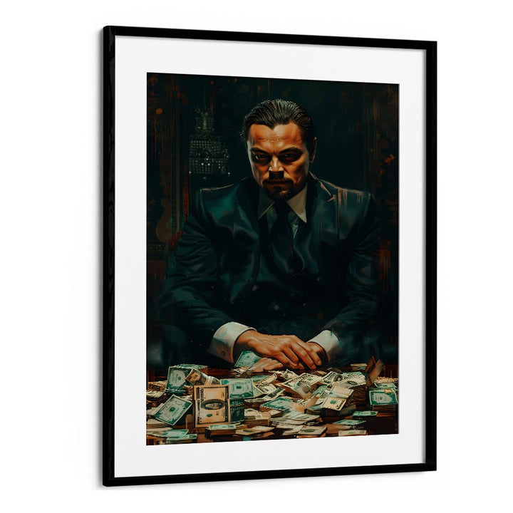 Wolf Of Wall Street Art Ii Movie Posters in Black Frame With Mount