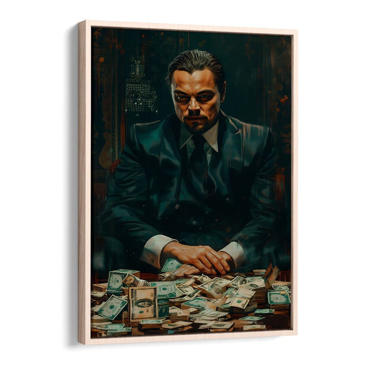 Wolf Of Wall Street Art Ii Movie Posters in Oak Wood Floater Frame