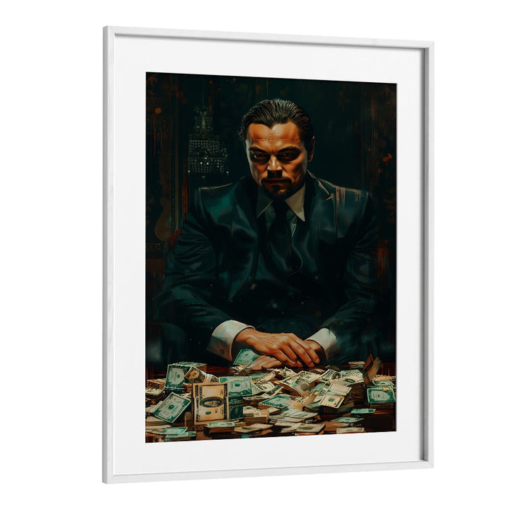 Wolf Of Wall Street Art Ii Movie Posters in White Frame With Mount