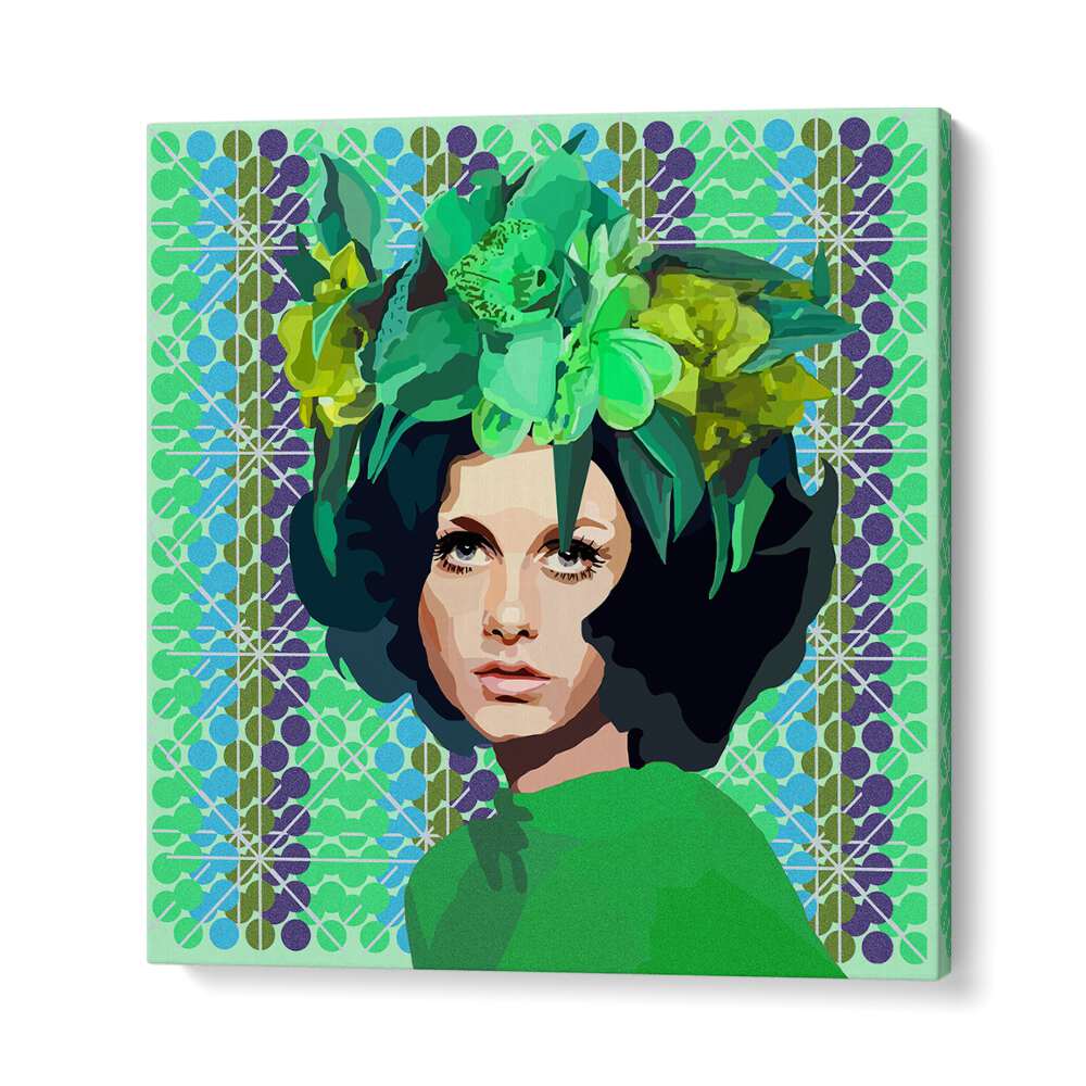 Woman in Green By Lynnda Rakos Pop Art Paintings Pop Art Prints in Gallery Wrap