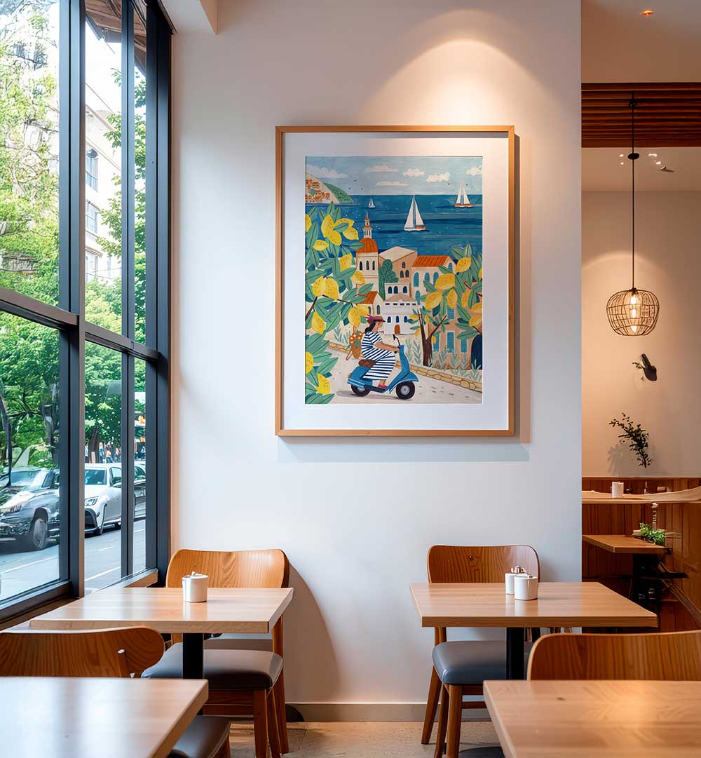 WOMAN ON THE AMALFI COAST , TRAVEL POSTERS