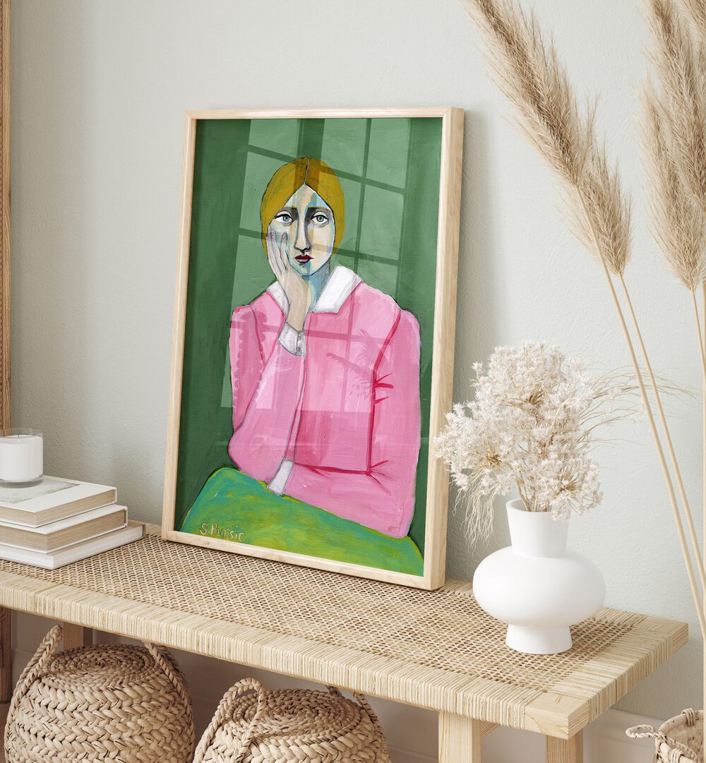 Vintage painting - VINTAGE LADY IN PINK by Asianmonk