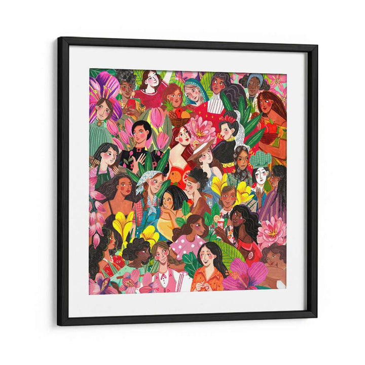 Women By Caroline Bonne Muller Women Illustration Paintings in Black Frame With Mount