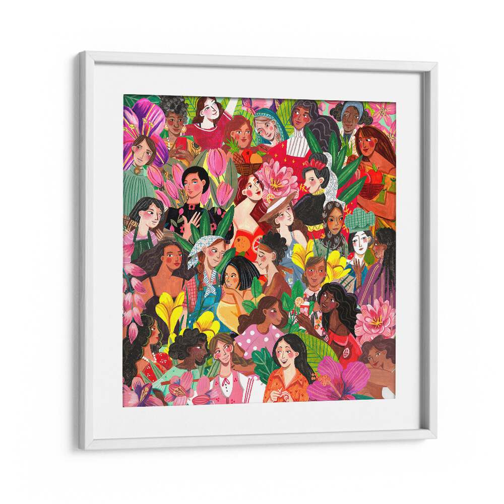 Women By Caroline Bonne Muller Women Illustration Paintings in White Frame With Mount